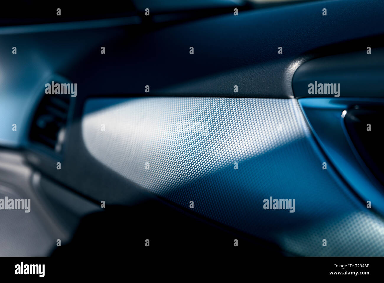 Intérieur d'une Audi A6 tableau de bord de voiture, plus de détails dans la lumière du matin. 04 mars 2019 Saint Neots, UK. Banque D'Images