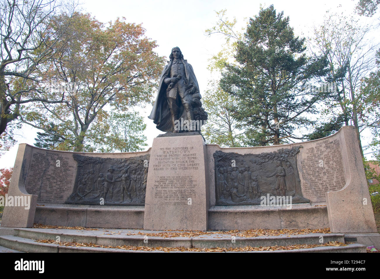 Monument commémoratif des fondateurs de Watertown, masse Banque D'Images