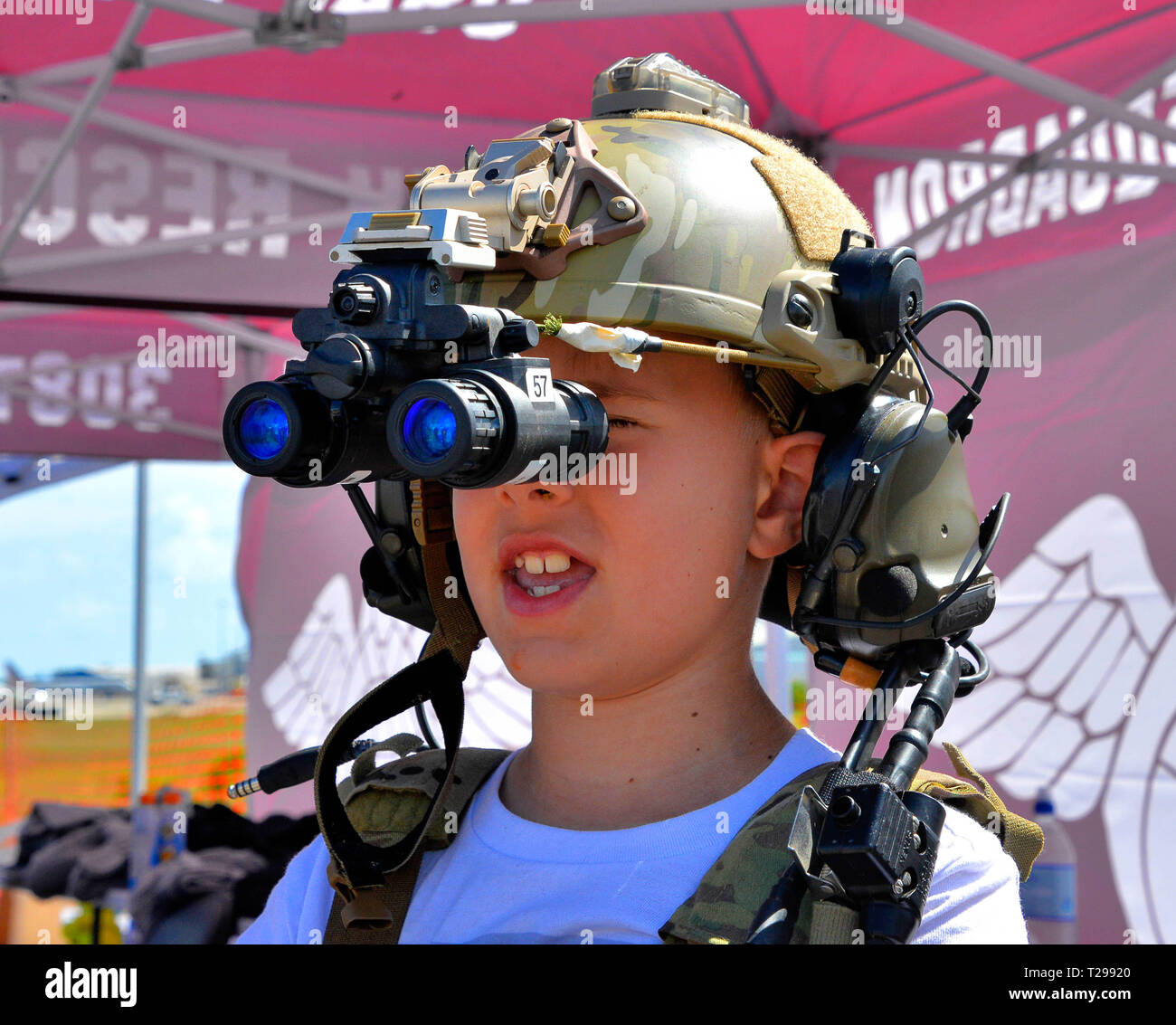 Melbourne, Florida, USA. Le 30 mars 2019. L'Aéroport International de Melbourne Orlando aéroport ouvert motifs de l'un des premiers meetings aériens américains de la saison 2019. Ce spectacle est un mélange d'avions militaires et privés avec l'avion statique sur l'écran. Le public a eu la possibilité pour les mains sur l'interaction avec les pilotes et l'affiche. Sons de la liberté pouvait être entendu à plusieurs kilomètres autour de l'aéroport, car la réaction militaires effectué leur routine. Crédit photo Julian Poireau / Alamy Live News. Banque D'Images