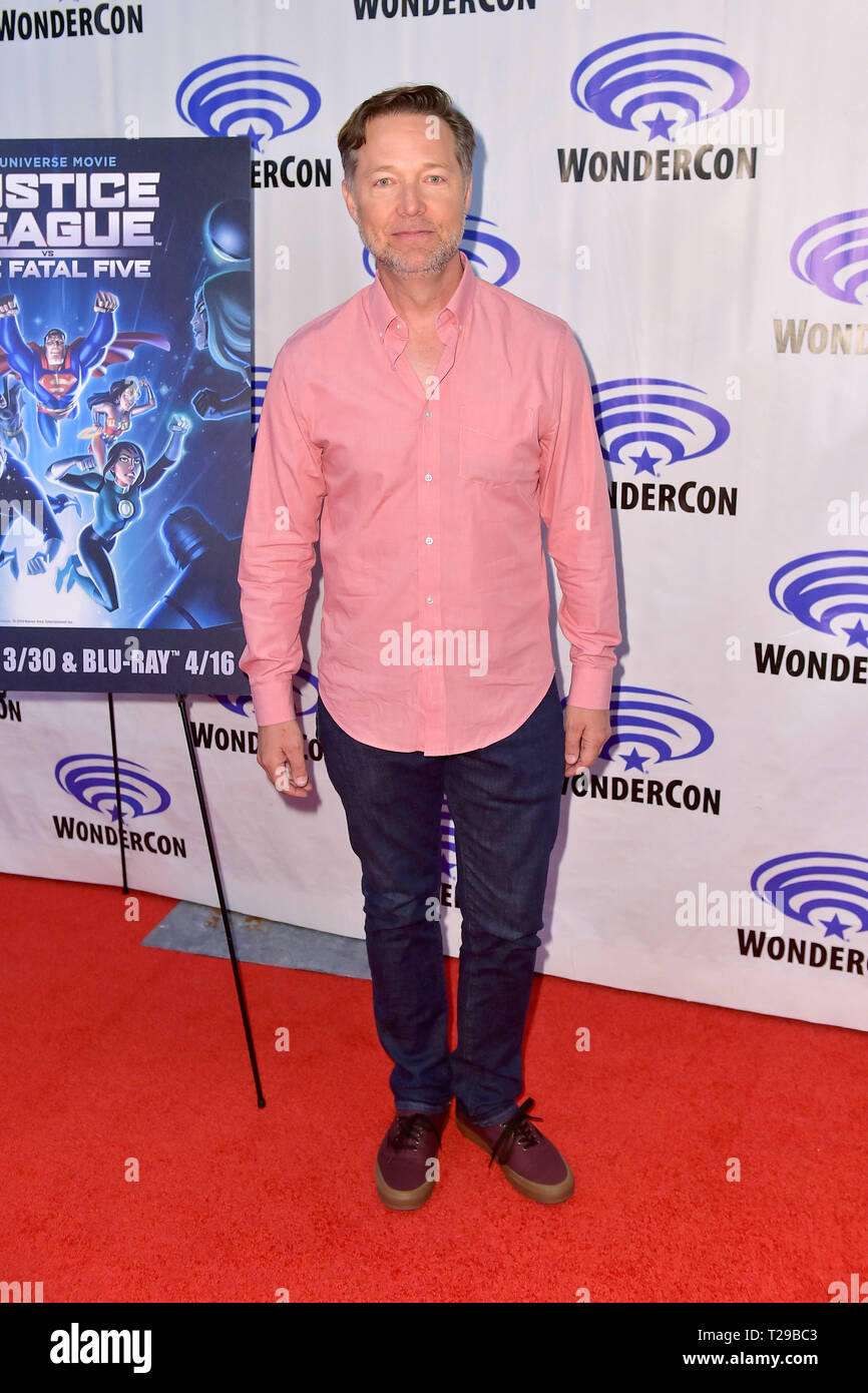 Anaheim, États-Unis. Mar 29, 2019. George Newbern au Photocall pour le film d'animation 'Justice League Vs. Les cinq "fatale à WonderCon 2019 à l'Anaheim Convention Center. Anaheim, 29.03.2019 | Conditions de crédit dans le monde entier : dpa/Alamy Live News Banque D'Images