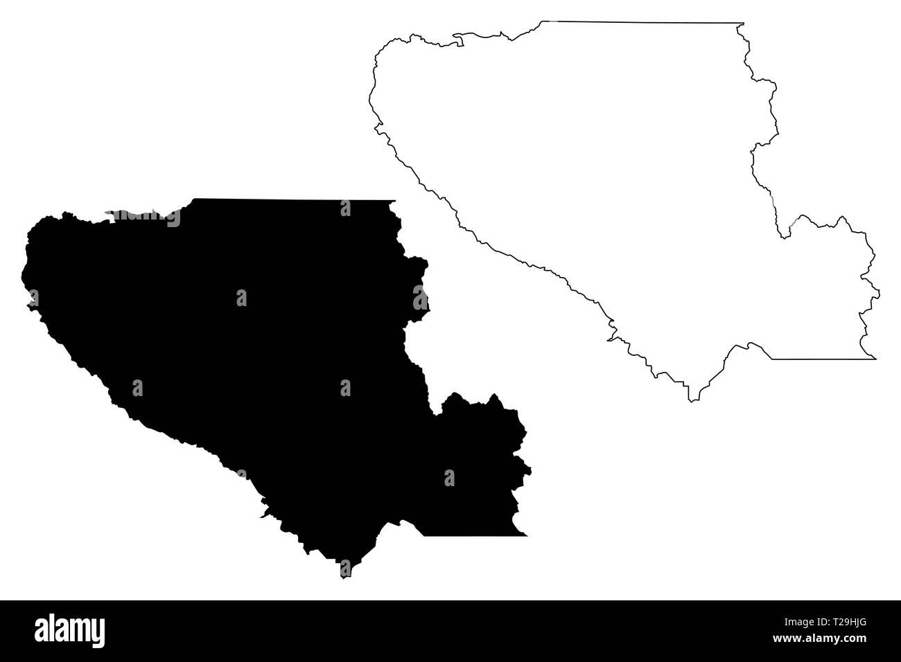 Le Comté de Santa Clara, Californie (comtés de Californie, États-Unis d'Amérique,USA, États-Unis, US) map vector illustration gribouillage, croquis Santa Clara m Illustration de Vecteur