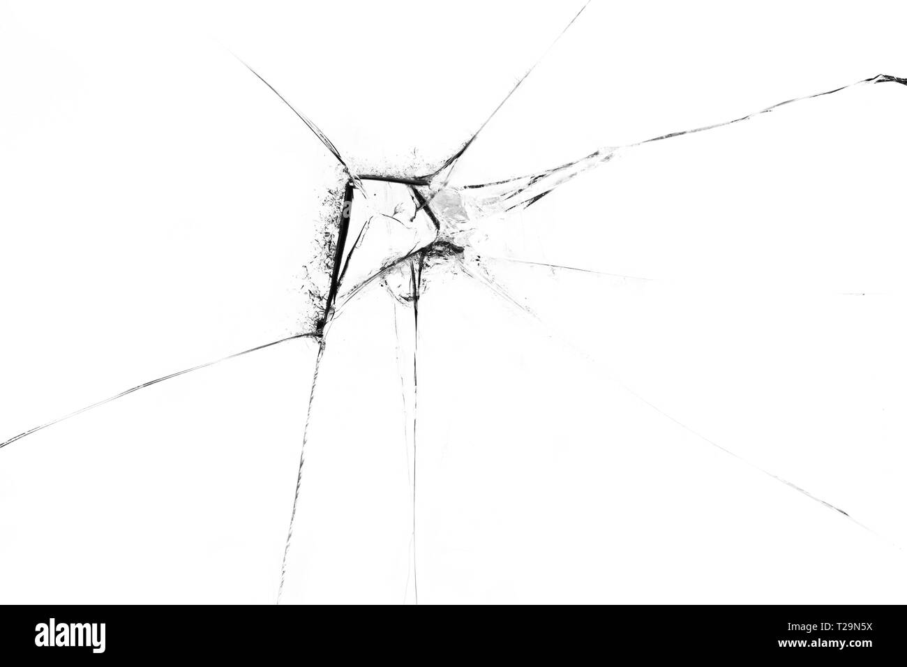 Détail de la vitre cassée Banque D'Images