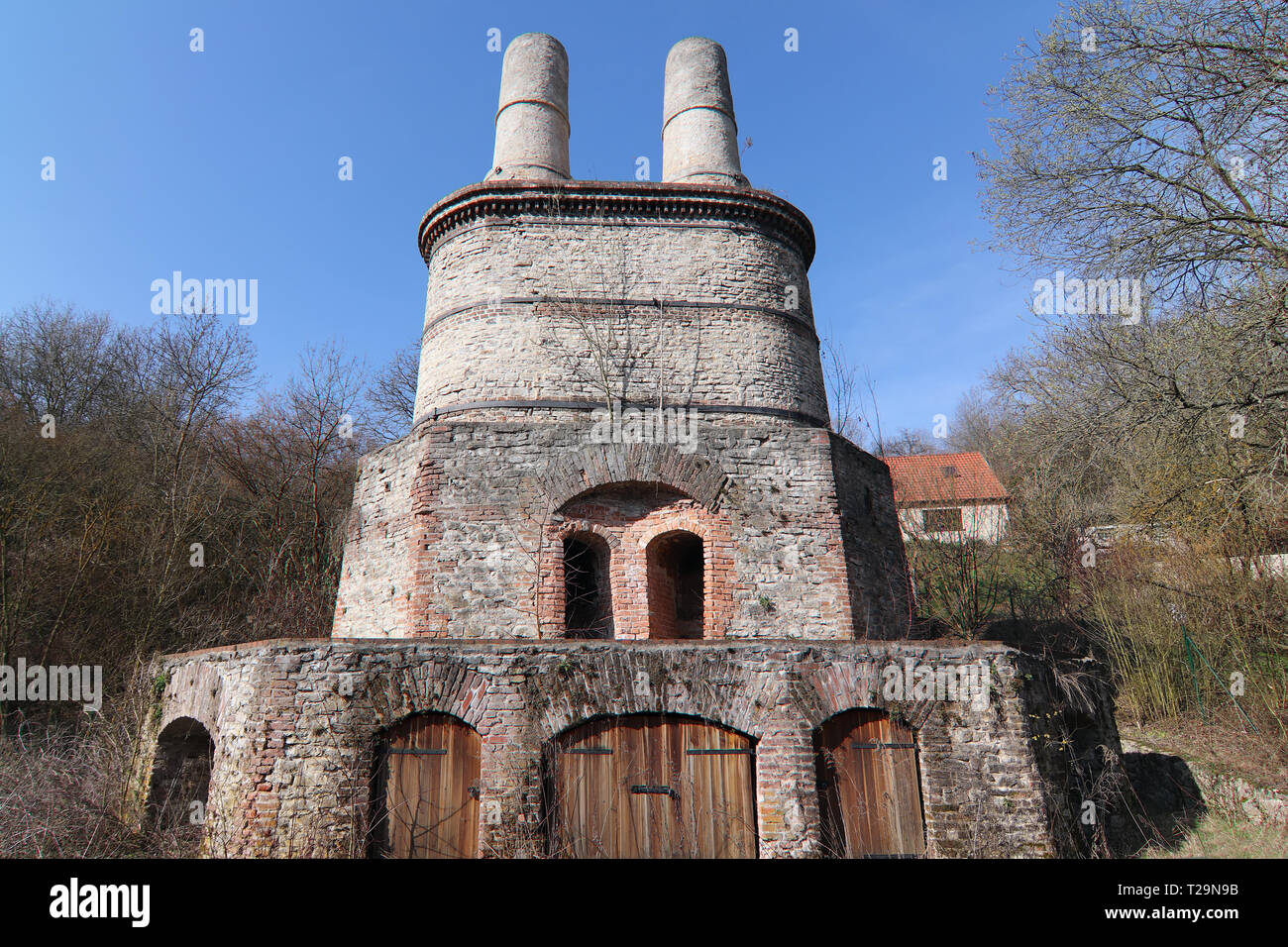 Usine de chaux du Pacold est un ancien complexe industriel dans Prague-Velka Chuchle Banque D'Images