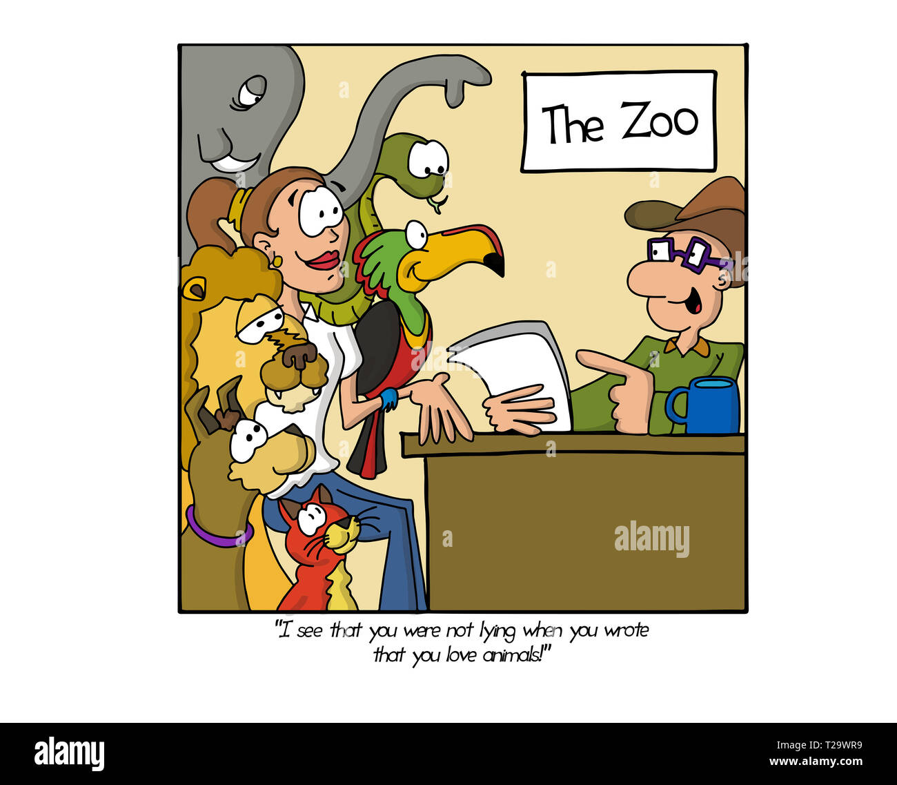 Entrevue d'emploi au zoo Banque D'Images