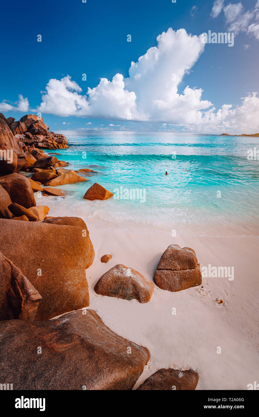 Paysage Idyllique De Cloudscape Mer Plage De Grandanse Dans