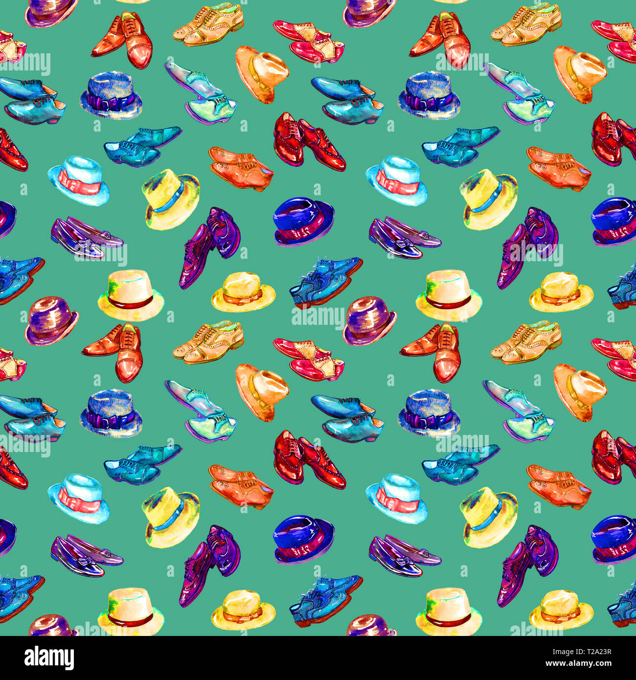 La Palette De Couleurs Lumineuses Messieurs Chaussures Et Chapeaux