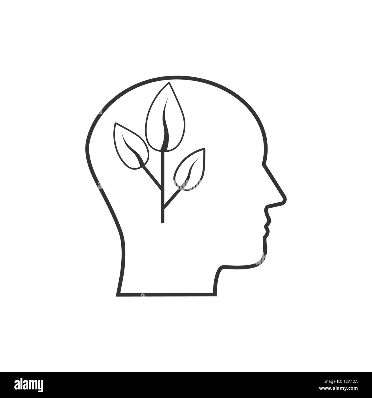 Illustration vectorielle, modèle plat. L'icône de la pensée éco responsable Illustration de Vecteur