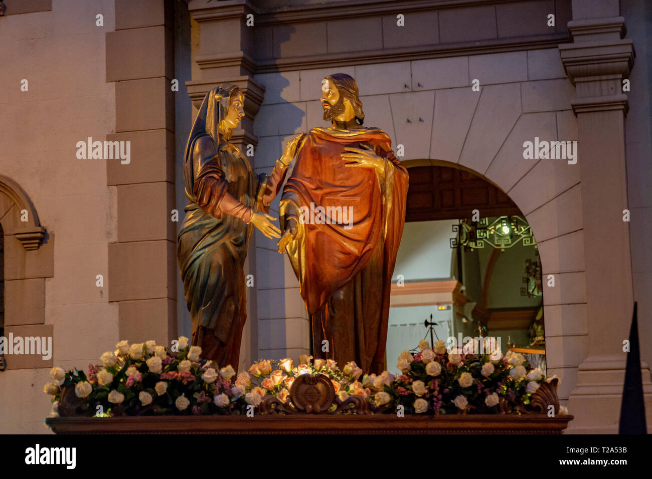 Zamora, Espagne ; Mars 2018 : Procession de la Fraternité de Jésus dans sa troisième chute, processions considéré comme patrimoine culturel qui a eu lieu dans le Banque D'Images