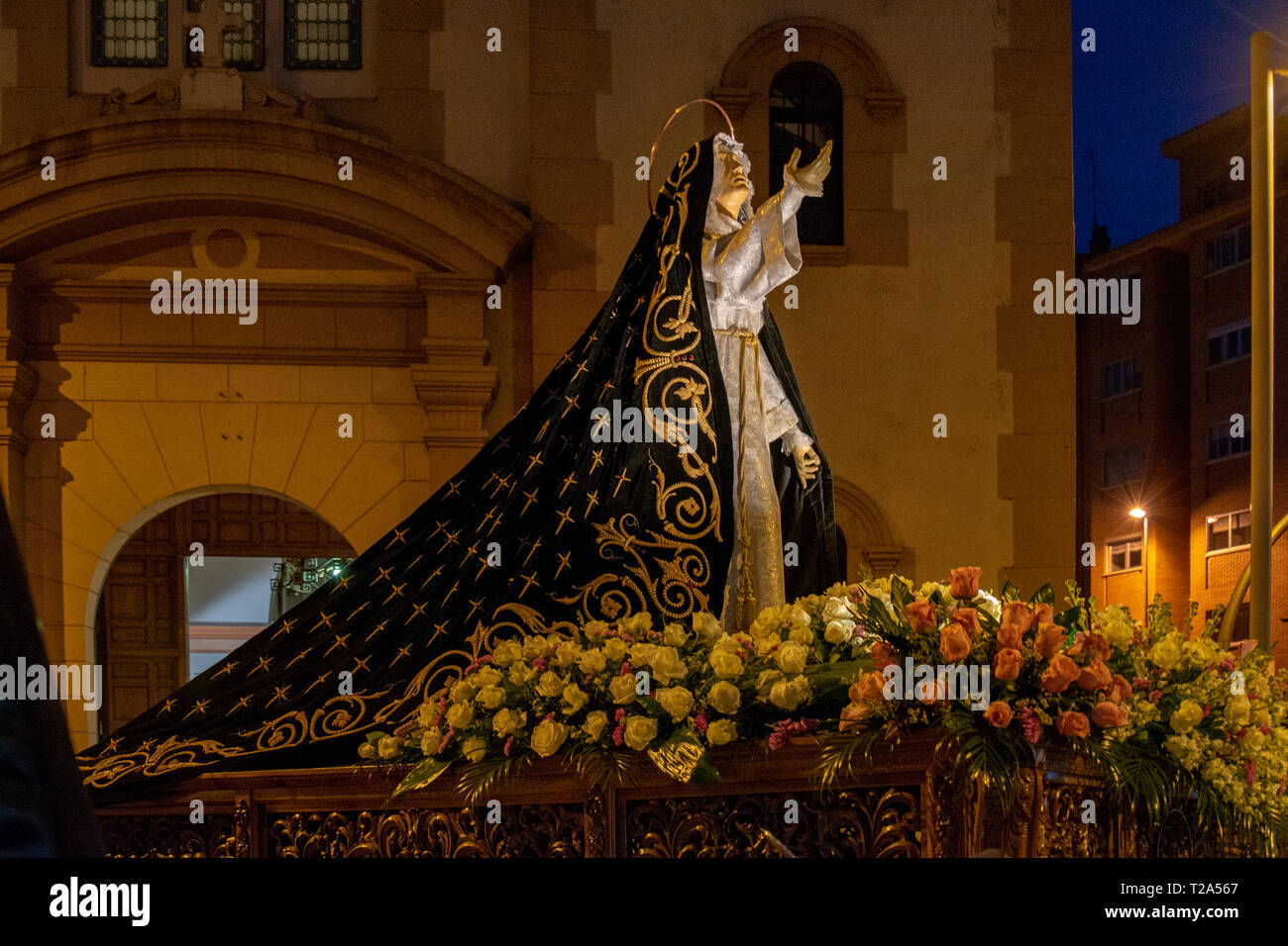 Zamora, Espagne ; Mars 2018 : Procession de la Fraternité de Jésus dans sa troisième chute, processions considéré comme patrimoine culturel qui a eu lieu dans le Banque D'Images