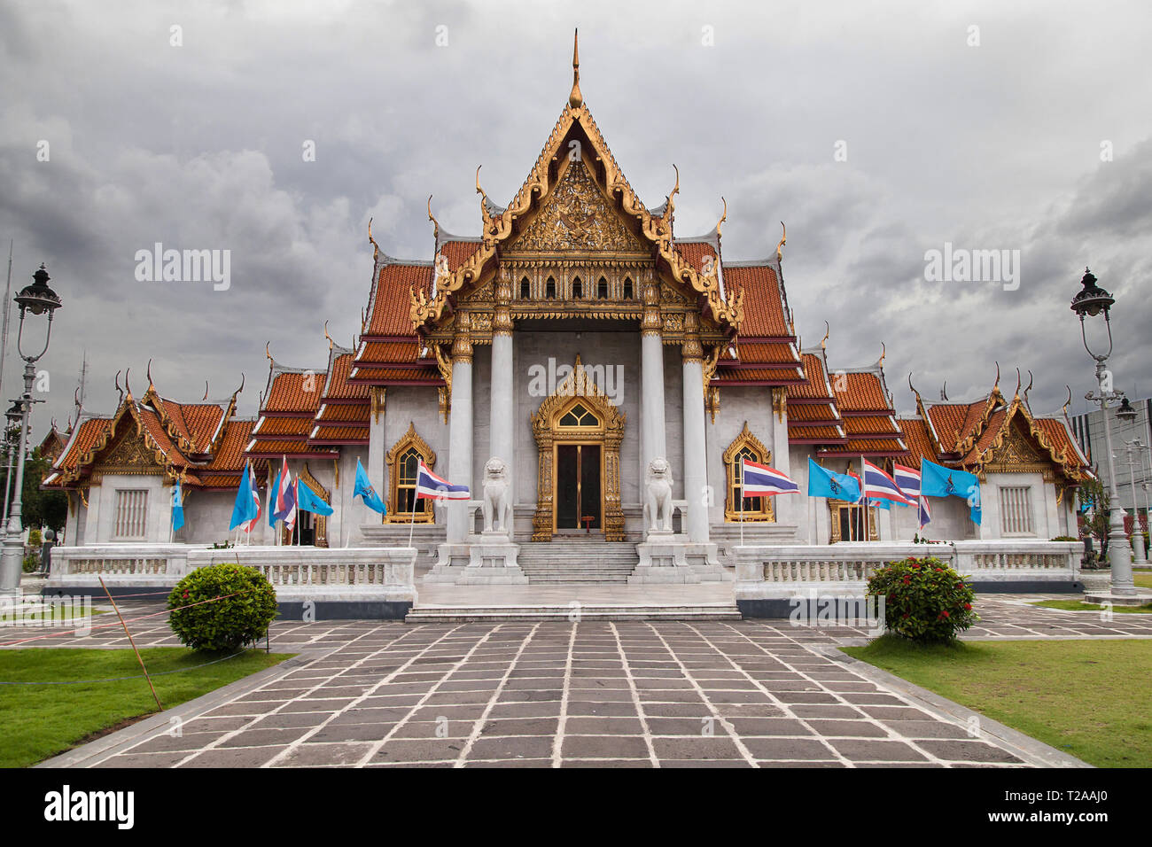 Wat Benchamabophit à Bangkok, Thaïlande. Banque D'Images