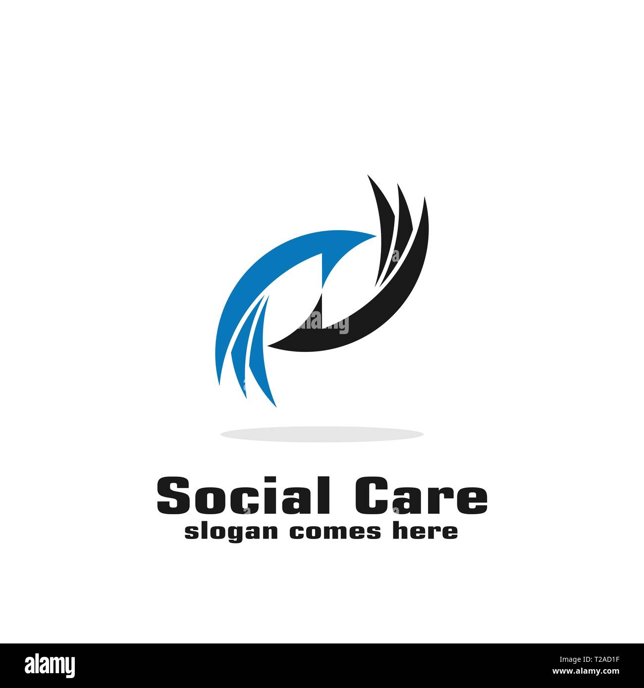Logo de soins sociaux, icônes mieux donner que recevoir. Illustration de Vecteur