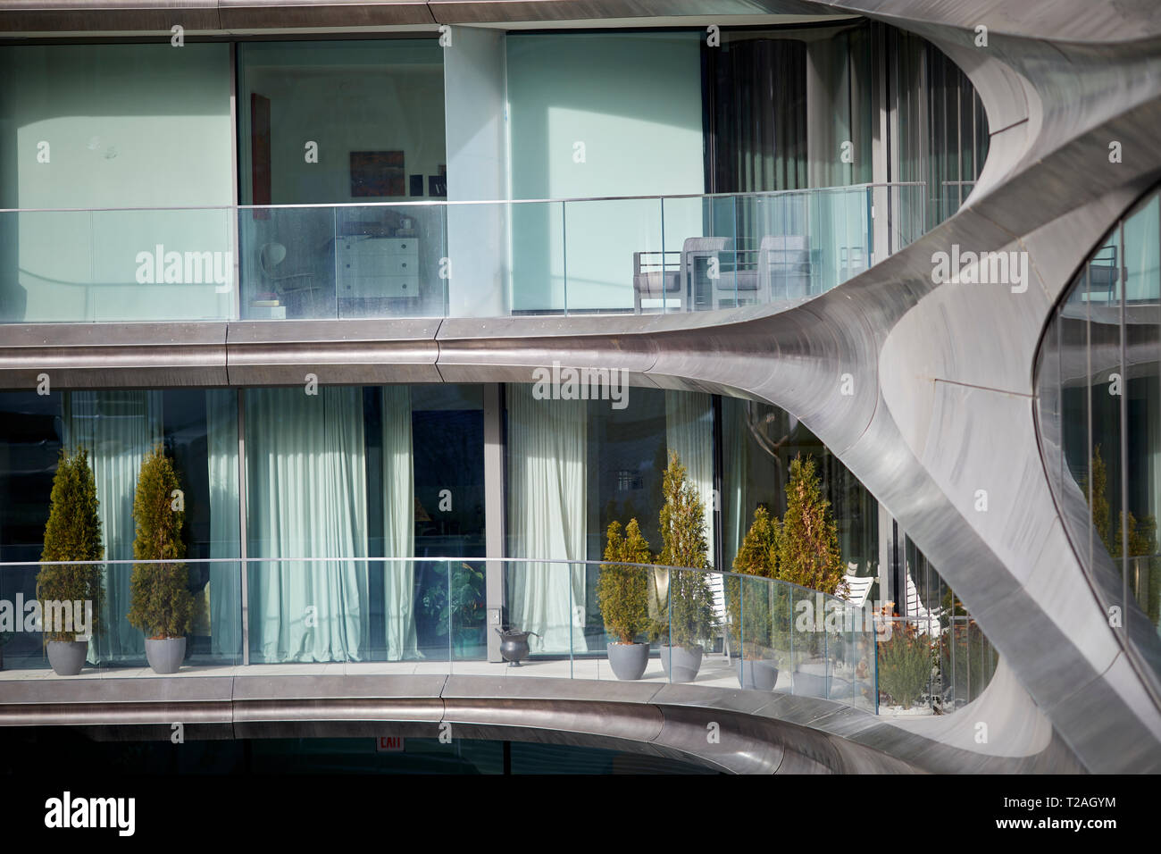 Zaha Hadid Design Boutique condo moderne des appartements sur la ligne haute à Chelsea Manhattan New York Banque D'Images