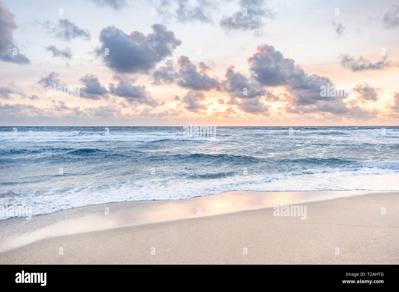Plage au coucher du soleil à Boca Raton, Floride, USA Banque D'Images
