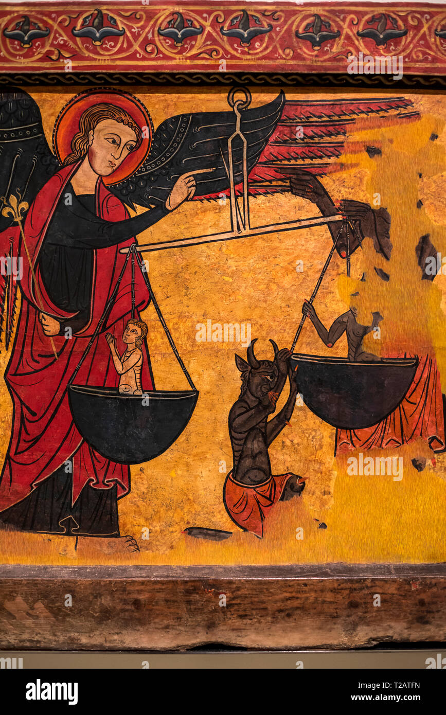 L'art gothique médiévale dans le Musée National d'Art de Catalogne, Barcelone, Espagne.anonymous catalan. Banque D'Images