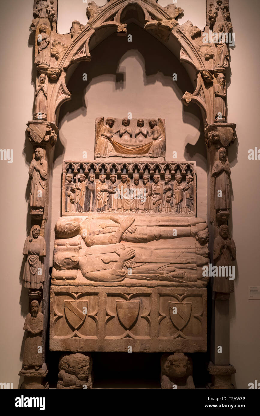 L'art gothique médiévale dans le Musée National d'Art de Catalogne, Barcelone.anonymous catalan, sépulcre de la segona meitat d'Ardèvol (du XV siècle) Banque D'Images
