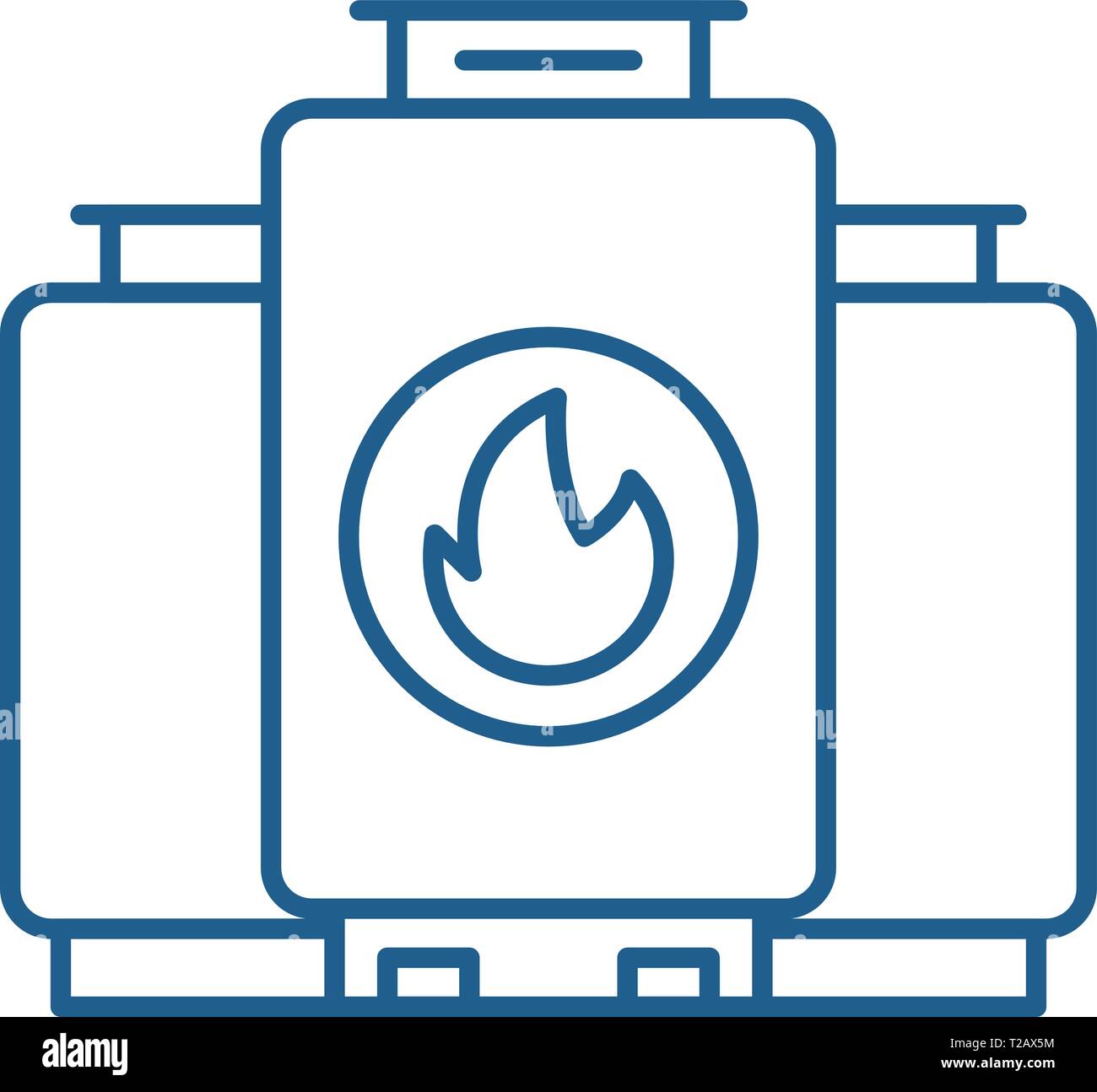 L'icône de la ligne chaudière gaz concept. Chaudière à gaz vecteur  télévision symbole, signe, contours illustration Image Vectorielle Stock -  Alamy