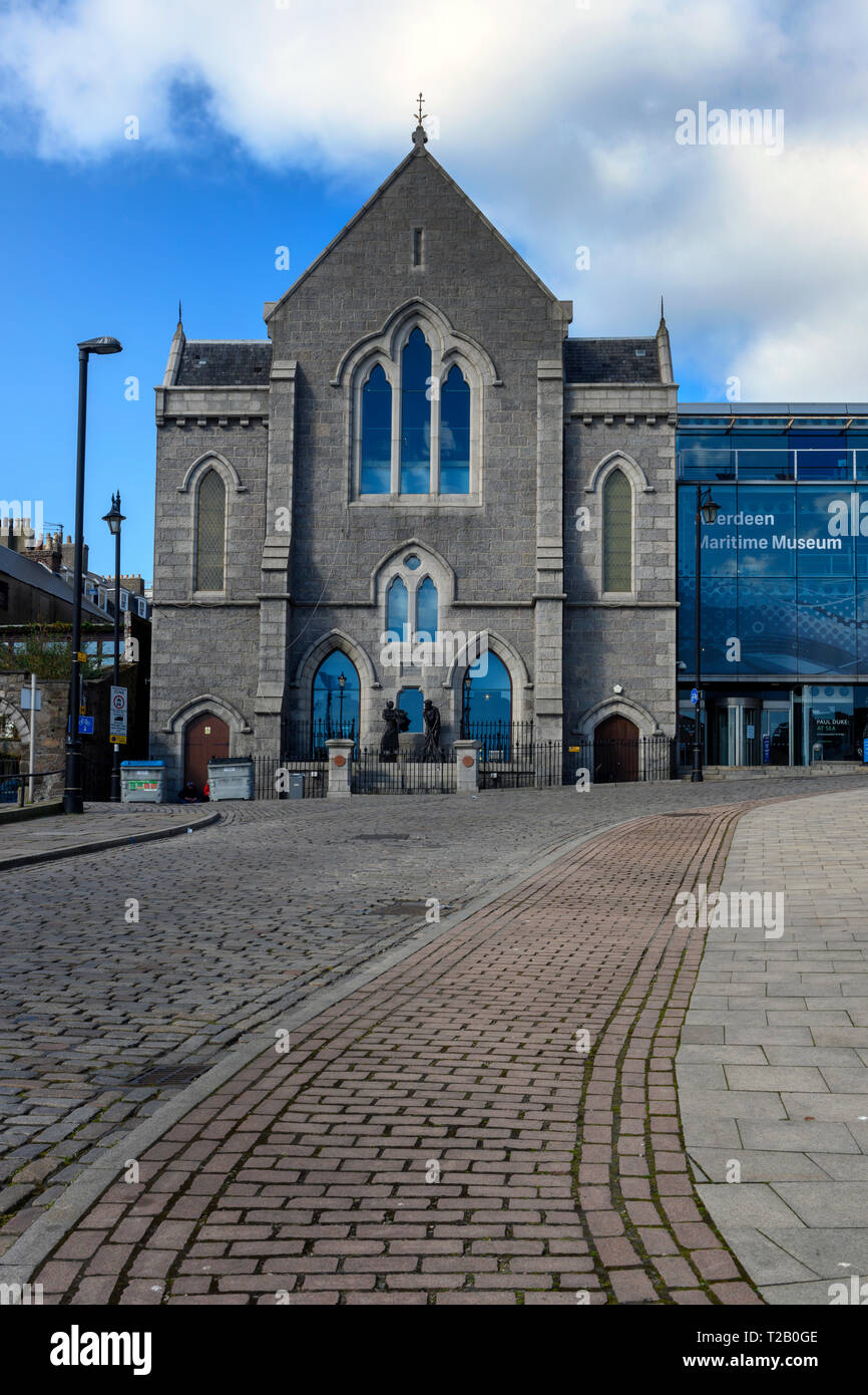 Voir d'Aberdeen Maritime Museum, Aberdeen, Aberdeenshire, Shiprow, Ecosse, Royaume-Uni Banque D'Images