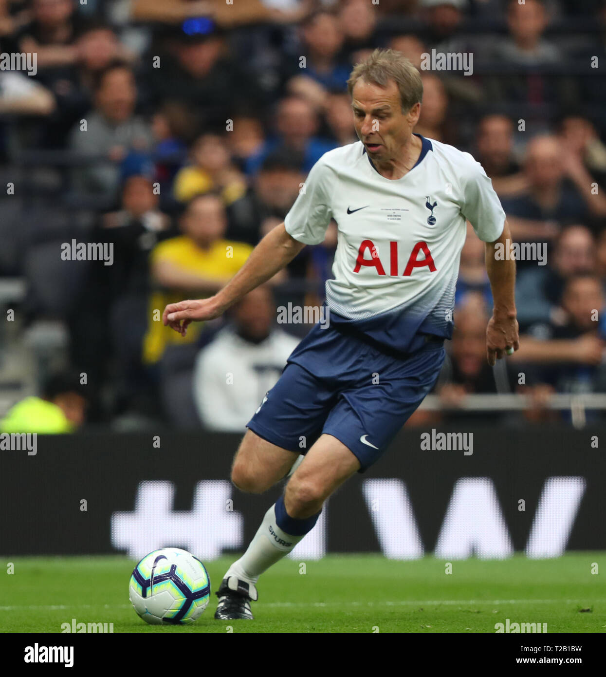 Jurgen Klinsmann d'éperons Légendes légendes pendant le match entre Tottenham Hotspur Légendes Légendes contre l'Inter Milan à White Hart Lane Stadium, L Banque D'Images