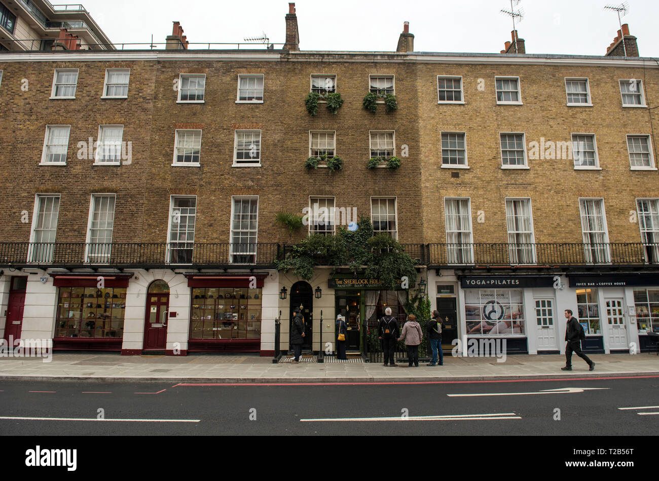 Londres, Royaume-Uni - 22 mars 2019 : 221B Baker Street est l'adresse à Londres (aujourd'hui musée) de la détective de fiction Sherlock Holmes, créé par Sir auteur Ar Banque D'Images