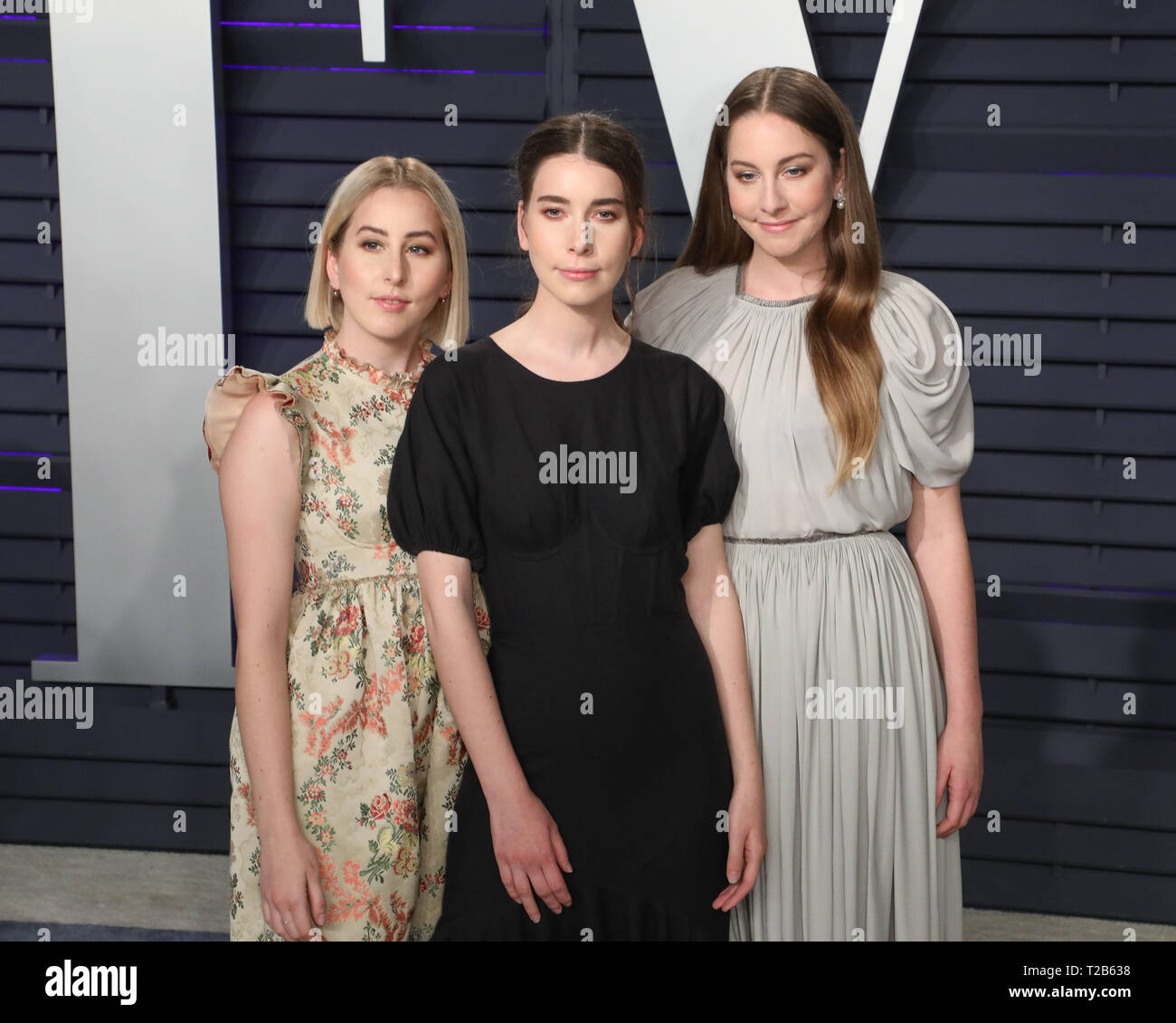 2019 Vanity Fair Oscar Party après la 91e Academy Awards au Wallis Annenberg Center for the Performing Arts à Los Angeles, Californie. Comprend : Alana Haim, Danielle Haim, Este Haim Où : Los Angeles, California, United States Quand : 24 Feb 2019 Credit : Sheri Determan/WENN.com Banque D'Images