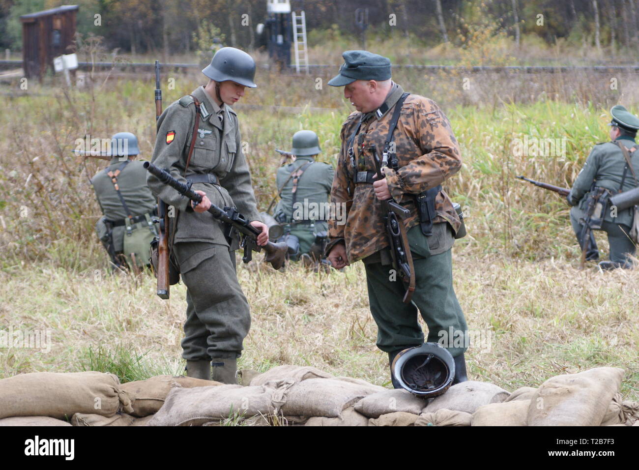 Reconstitution des soldats Waffen-SS Banque D'Images