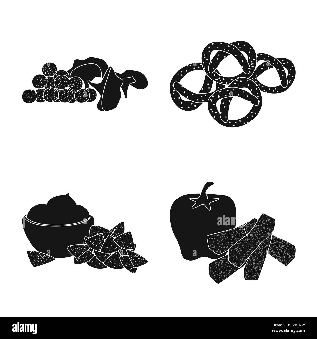 Bretzel,maïs,pirate,1900,bois,DE,cookies,pain,champignons,allemand,dessert,poivre,sel,doux,crème,rouge,snack,chaud,frais,aigre,apéritif,légumes,bol,croustillant,salé,farine,biscuit,croûton,ingrédient,bio,produits,croquant,cuisine,arôme,goût seasonin,set,icône,,illustration,collection,isolé,design,graphisme,élément,signer,Black,de simples vecteurs vecteur , Illustration de Vecteur