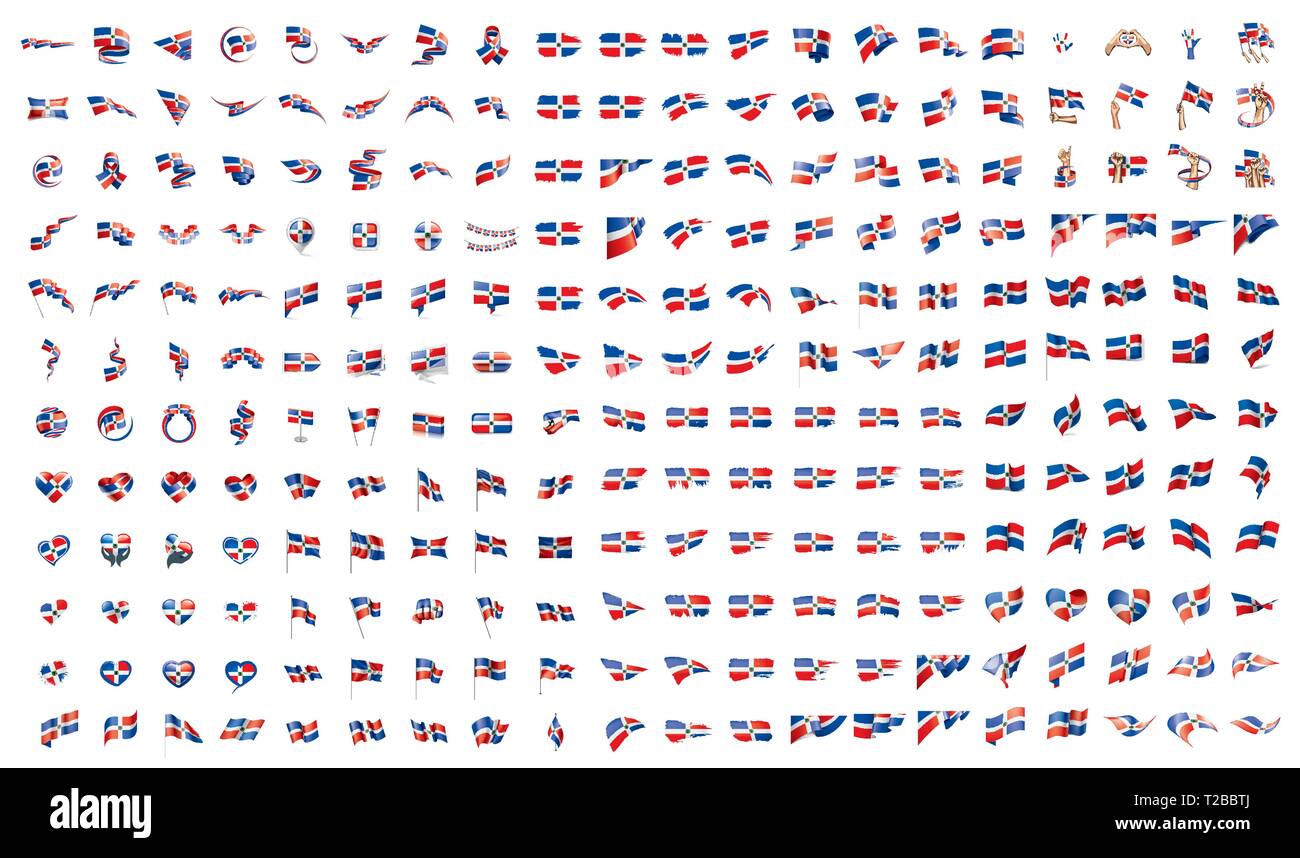 Très grande collection de drapeaux vecteur du Dominicana Illustration de Vecteur
