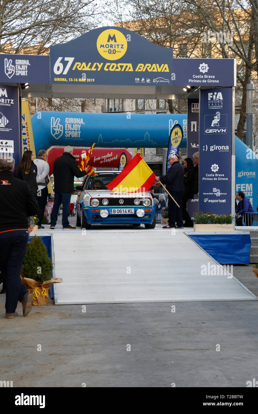 Début de la 67ème édition de Moritz Historic Rally Costa Brava Girona, Espagne le 15.03.2019 Banque D'Images