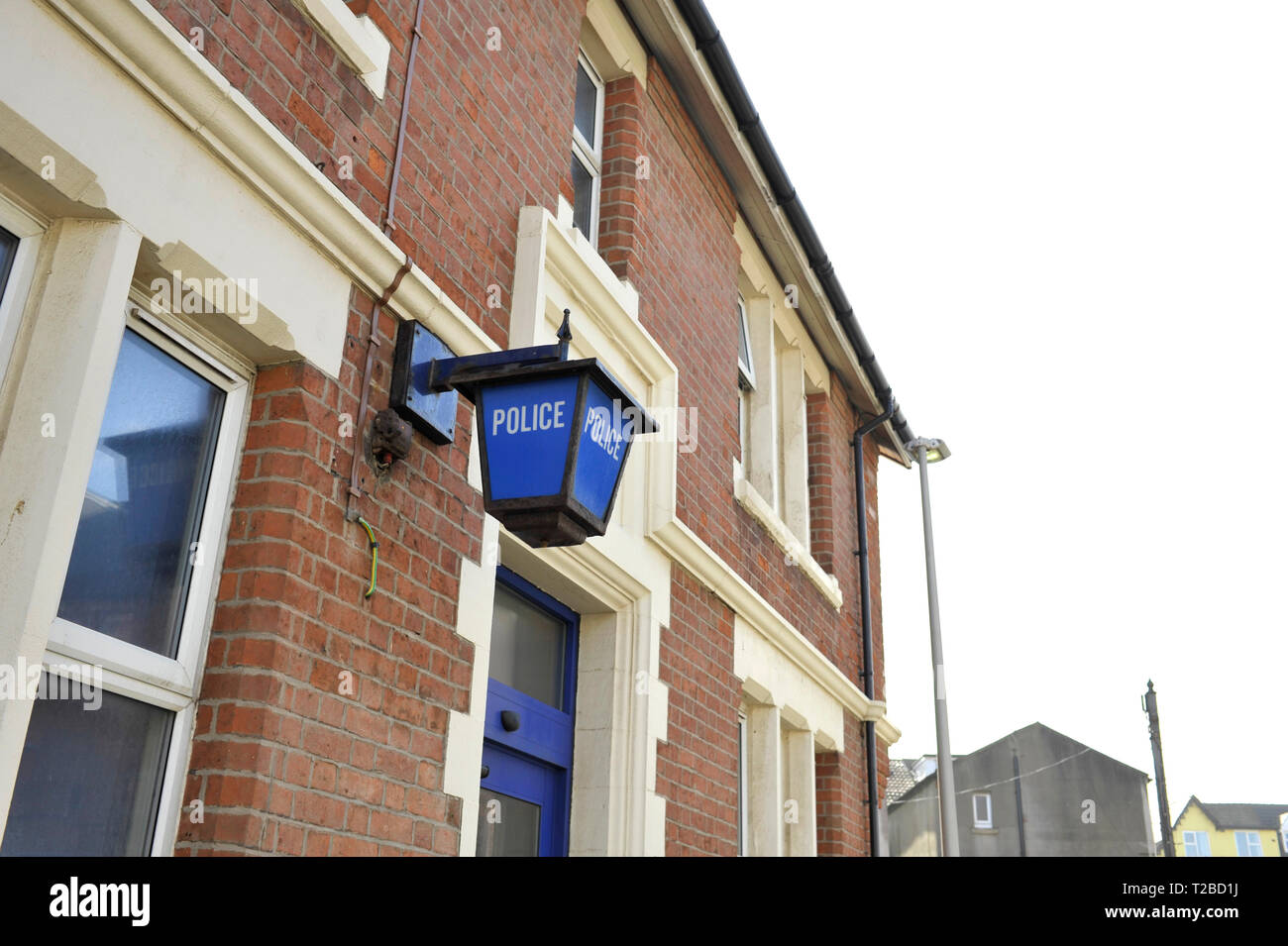 Fermeture de la station de police de la rive sud,Blackpool, Royaume-Uni Banque D'Images