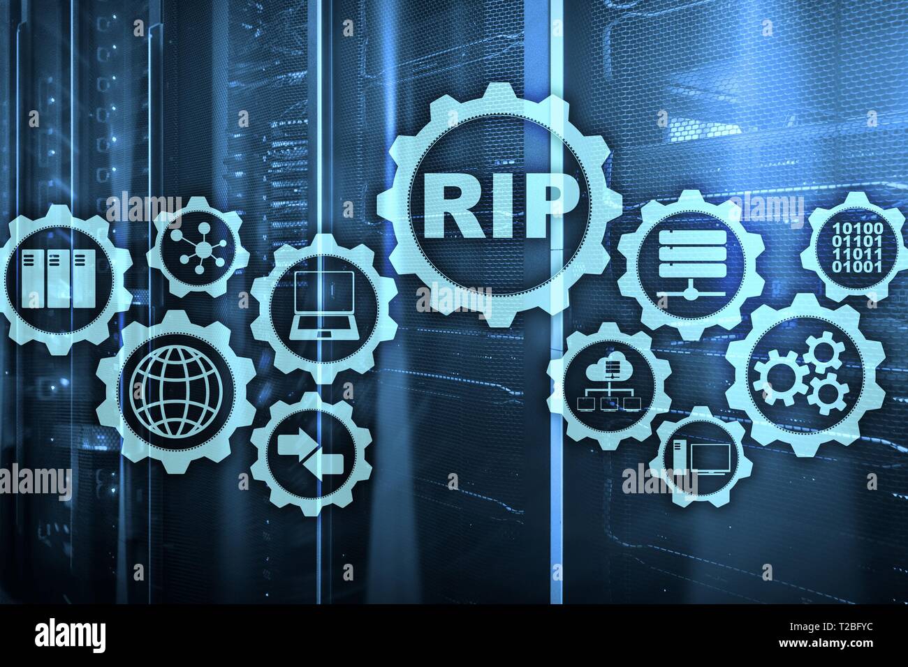 Le protocole de routage RIP. Des réseaux de technologie cocept. Banque D'Images