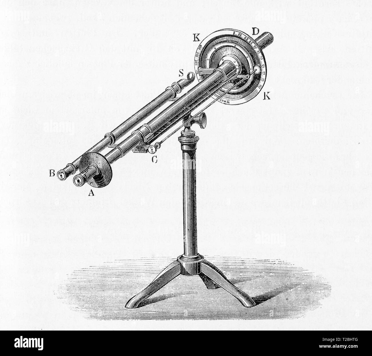 Chimie : polaristrobometer, le premier succès commercial et pratique à l'aide de saccharimètre polarimétrique lumière monochromatique produit par Heinrich von Wild (1833-1902) professeur de physique à l'Université de Berne Banque D'Images