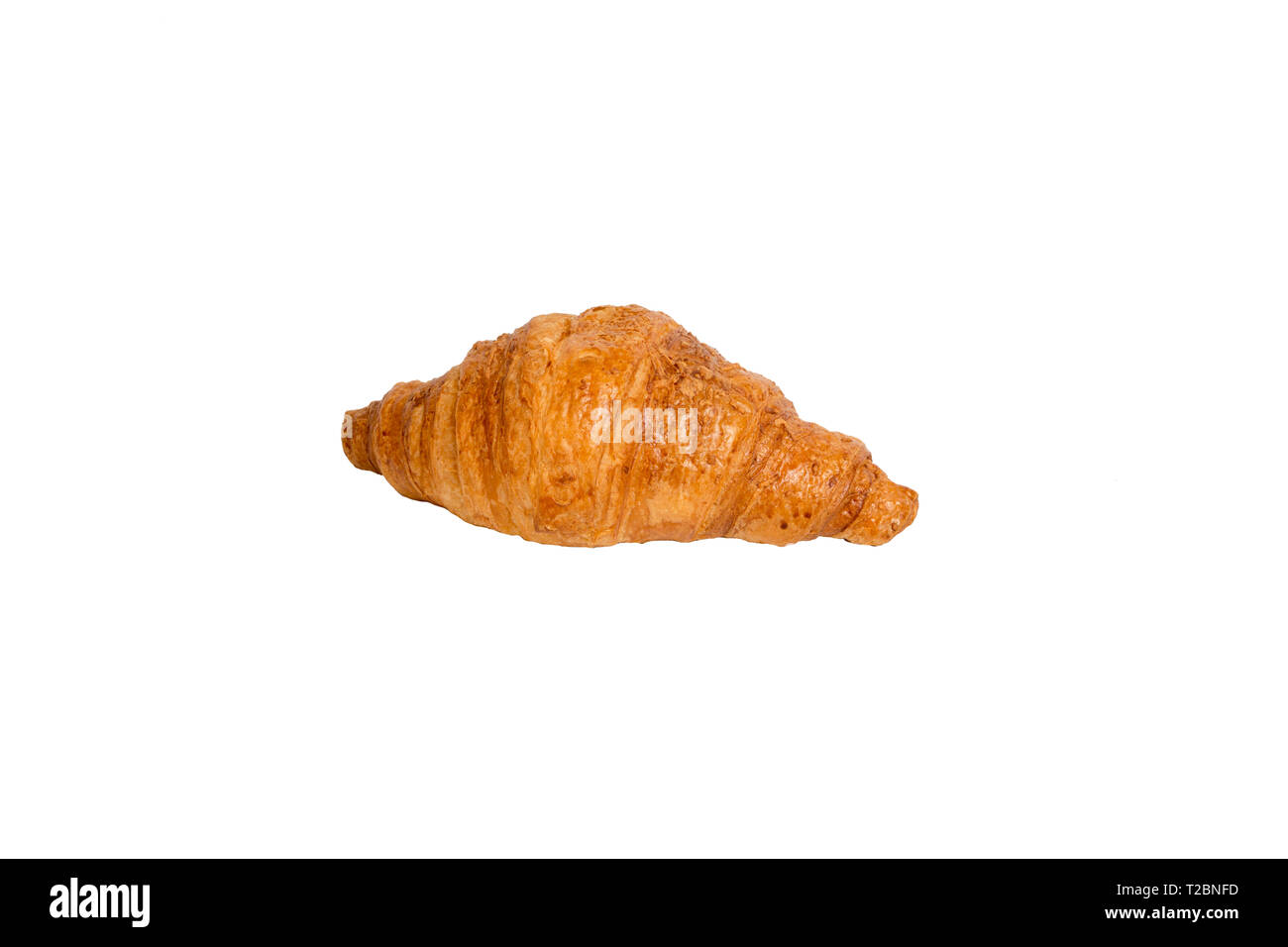 Un fromage croissant isolé sur fond blanc, pas d'ombre Banque D'Images