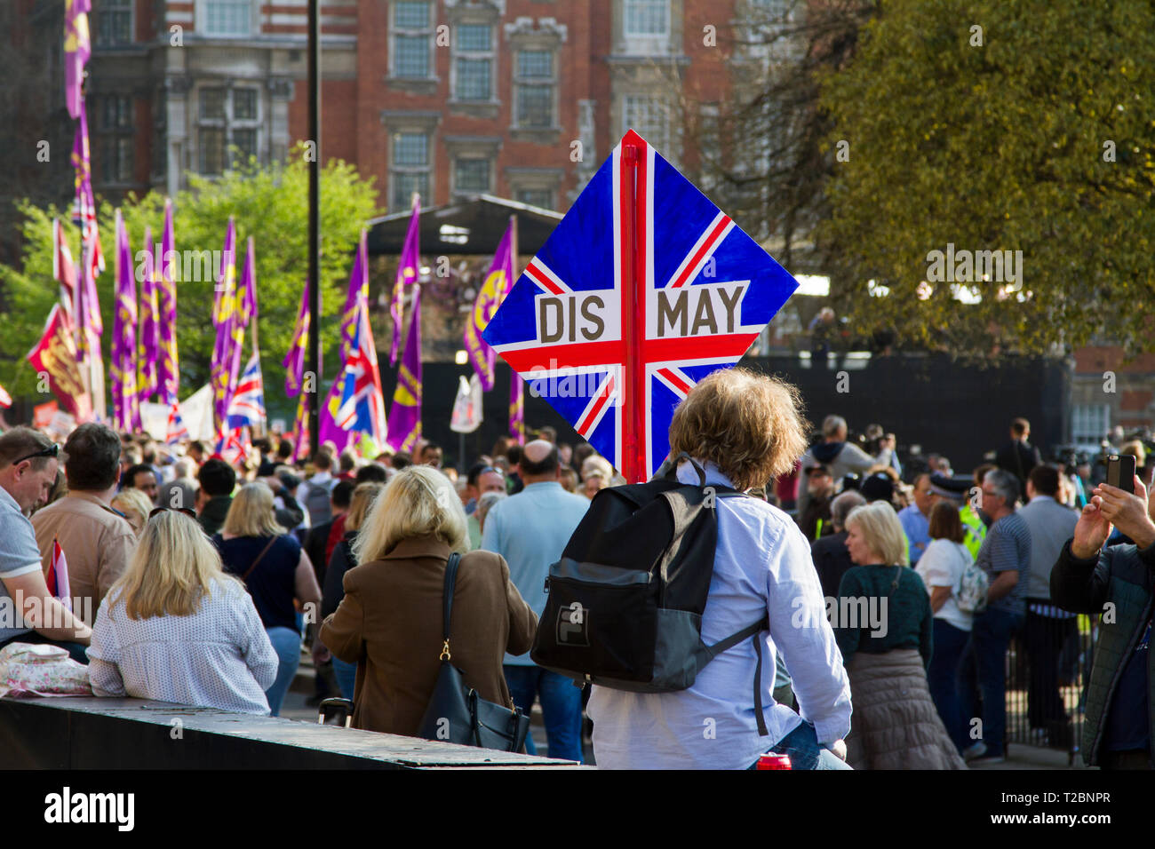 29 mars 2019 Le jour où l'Angleterre avait pour but de permettre à l'UE. Quitter signifie quitter avec UKip ont organisé des rassemblements près de Parlement, London Banque D'Images