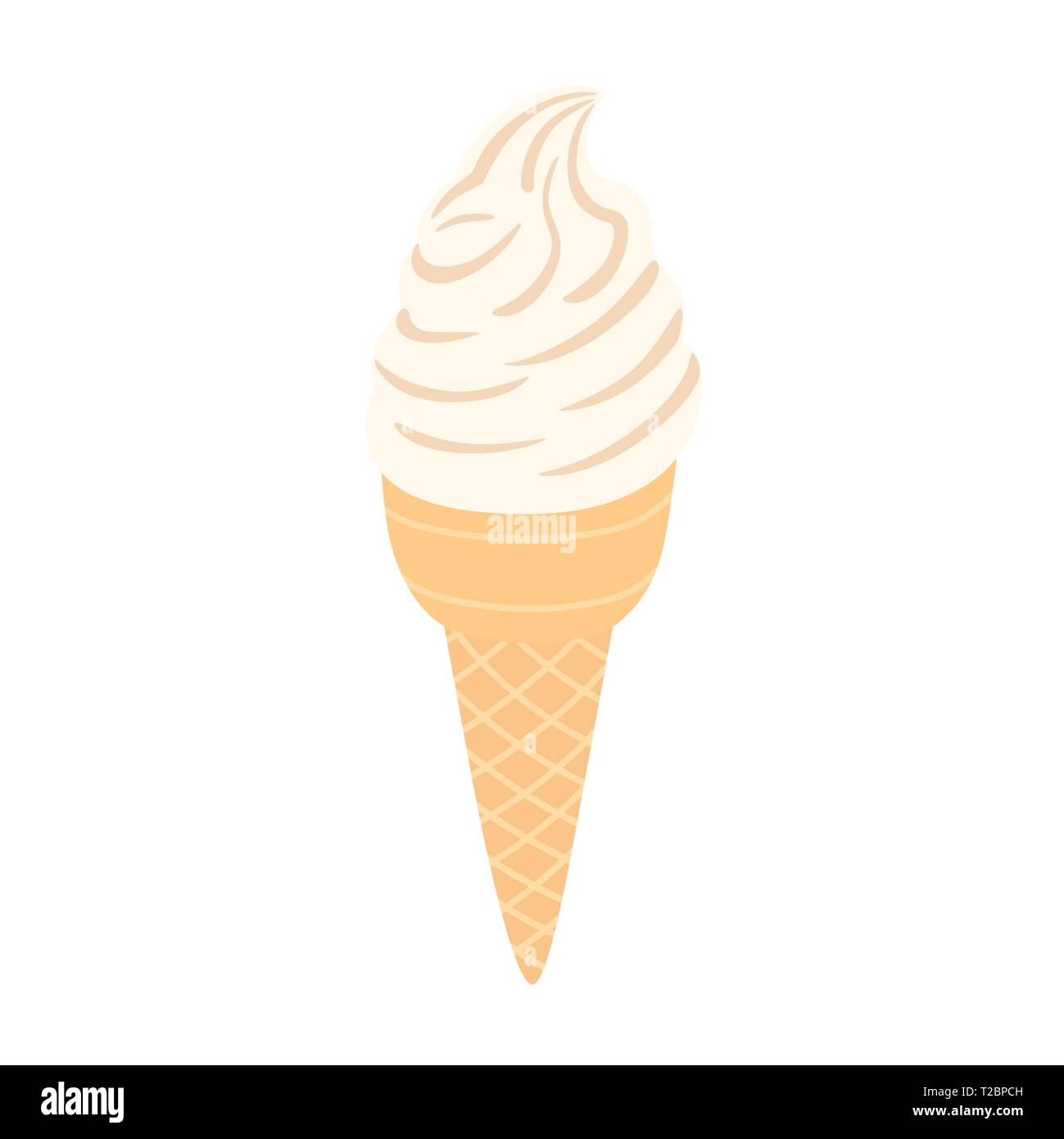 La crème glacée dans un cornet gaufré. Vector illustration Illustration de Vecteur