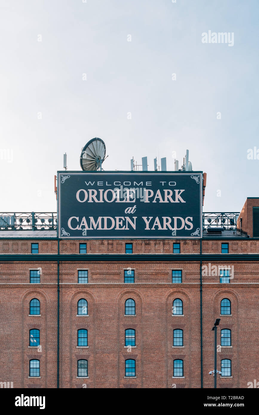 L'Oriole Park at Camden Yards baseball stadium à Baltimore, Maryland Banque D'Images
