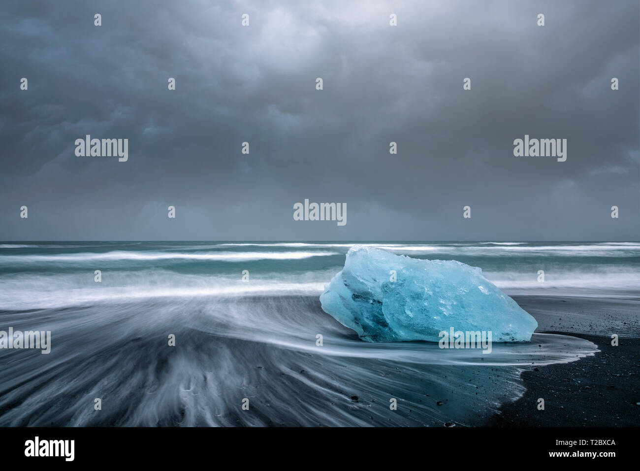 Plage du diamant, jökulsárlón, Austurland, Islande, Europe Banque D'Images