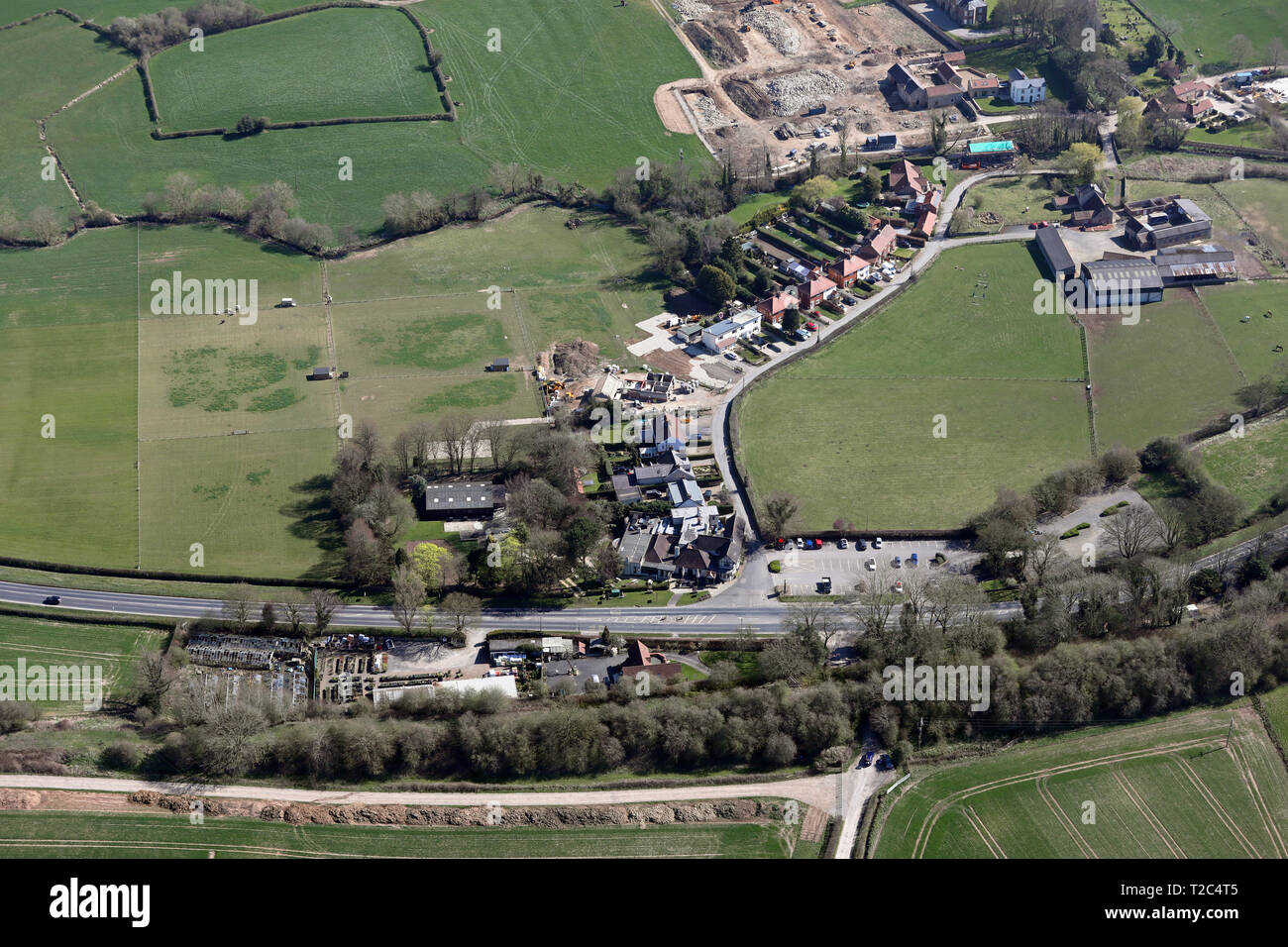 Vue aérienne de Val-de-Sud village près de Harrogate Banque D'Images