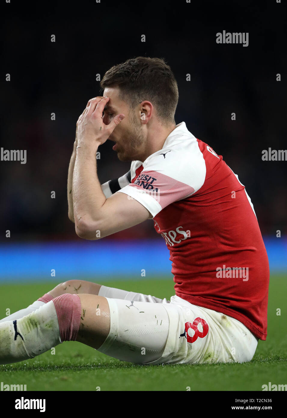 Londres, Royaume-Uni. 01 avr, 2019. Aaron Ramsey (A) à l'Arsenal v Newcastle United en Premier League anglaise correspondent, à l'Emirates Stadium, Londres, Royaume-Uni le 1 avril 2019. **Utilisation éditoriale uniquement, licence requise pour un usage commercial. Aucune utilisation de pari, de jeux ou d'un seul club/ligue/dvd publications** Crédit : Paul Marriott/Alamy Live News Banque D'Images