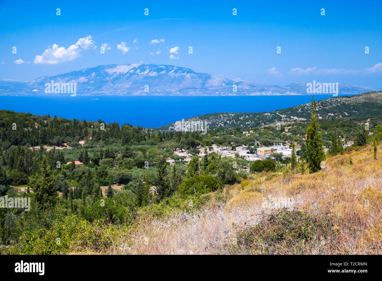 Paysage d'été côtières de Zakynthos, île grecque dans la mer Ionienne Banque D'Images