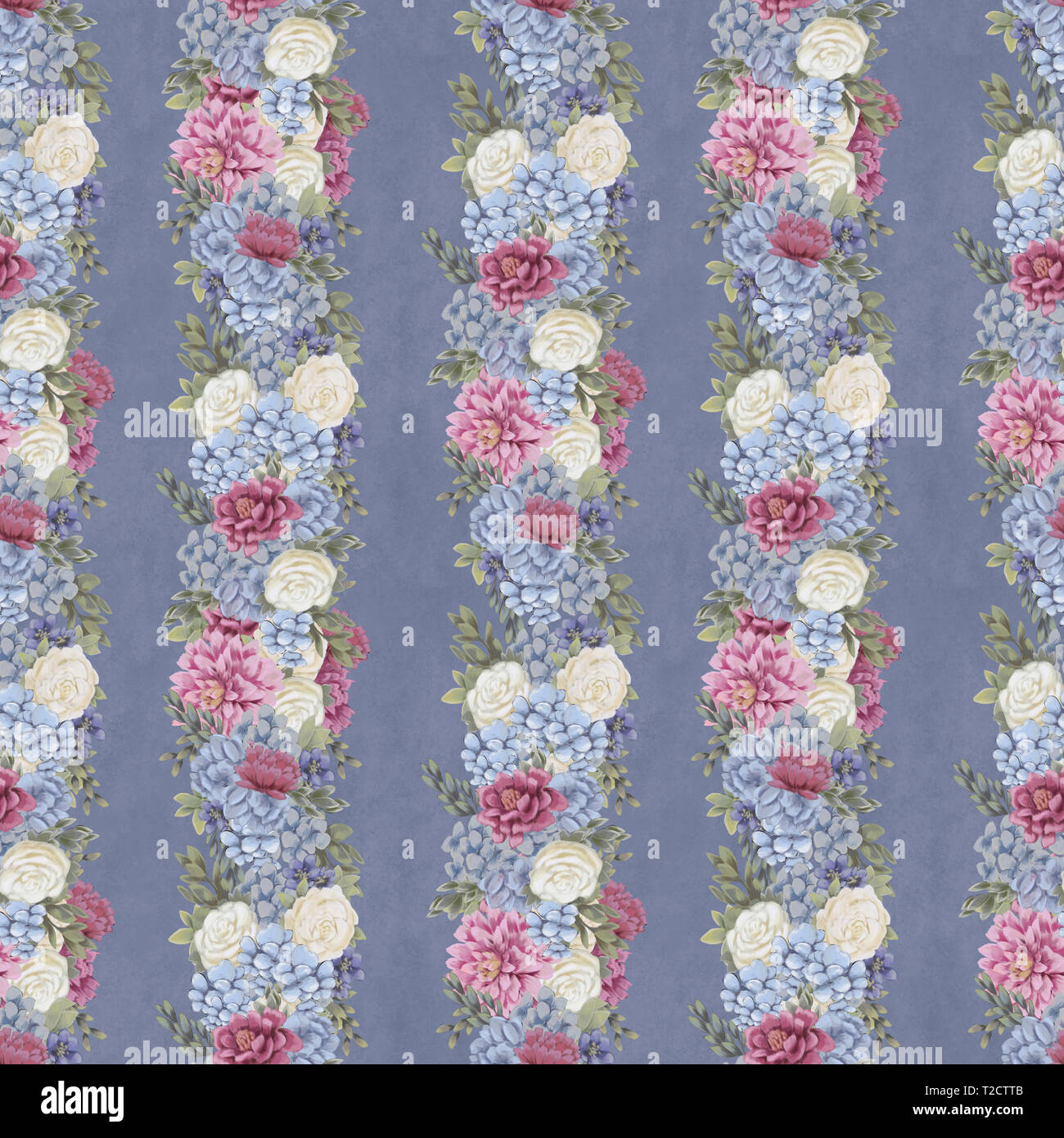 Vintage Floral pattern transparente. Des fleurs dessinées à la main pour le tissu, l'impression ou web Banque D'Images