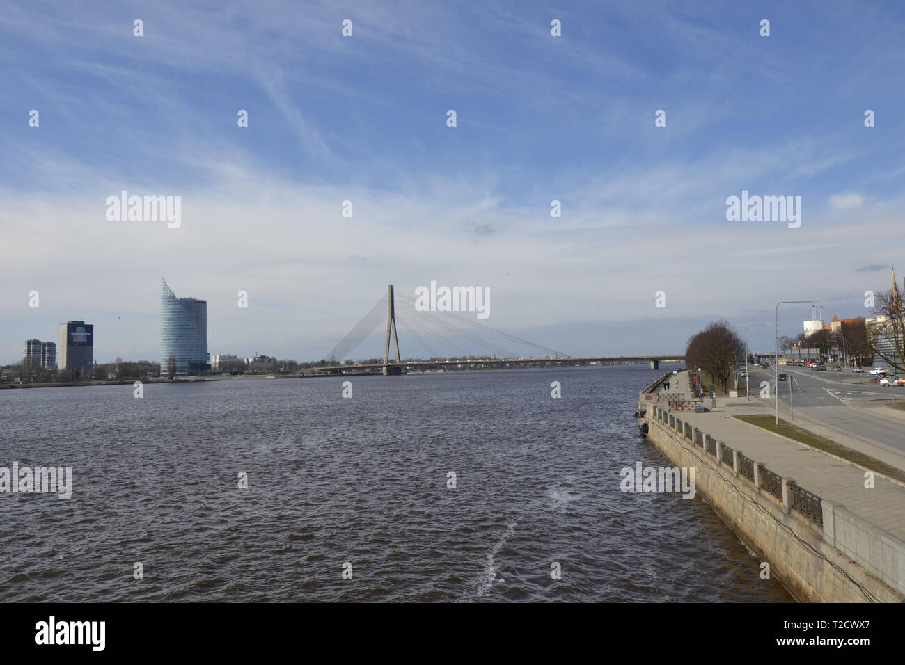 Fleuve Düna Riga Banque D'Images