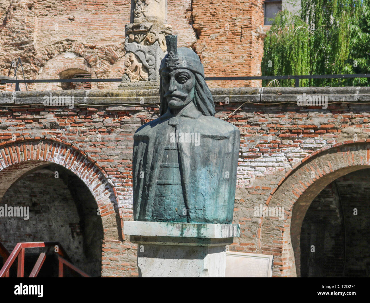 Statue de Vlad Tepes à Bucarest, Roumanie. Banque D'Images