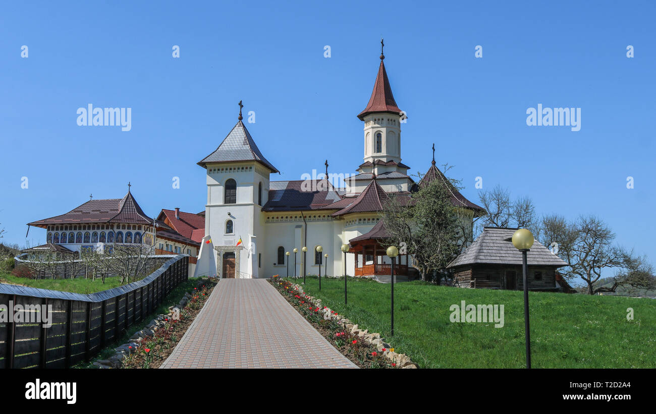 En monastère Mănăstirea Humorului, Bucovina région. Roumanie Banque D'Images