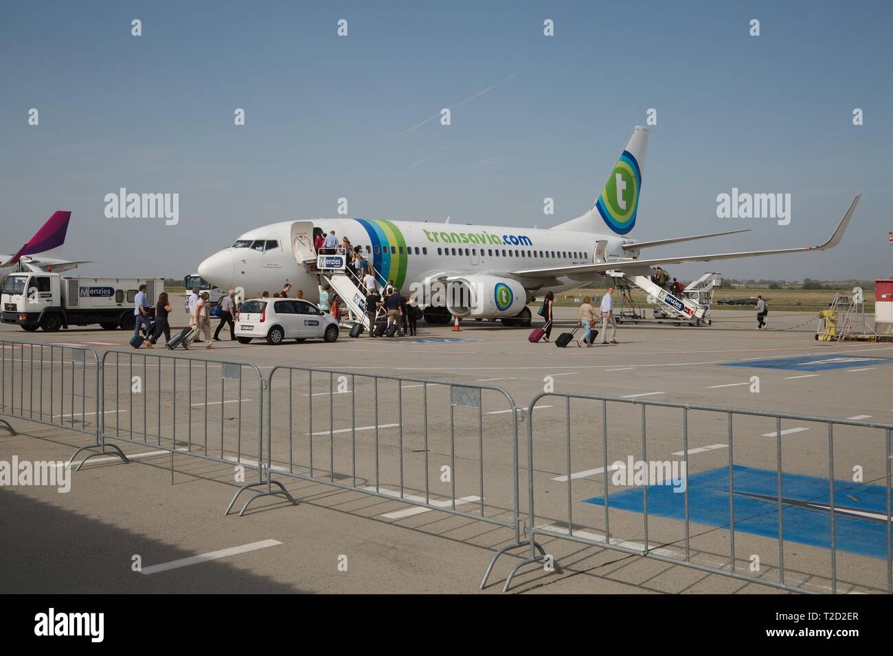 Transavia à un aéroport Banque D'Images