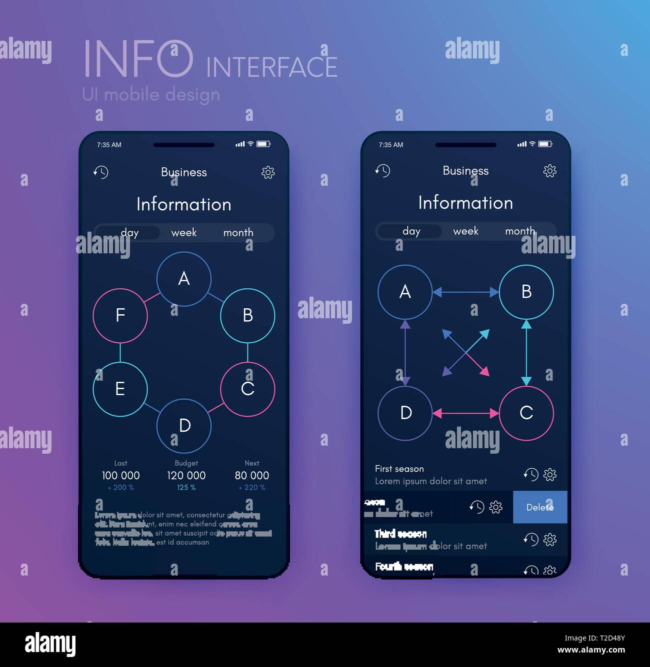 Application pour téléphone mobile analytics. stock vector Illustration de Vecteur