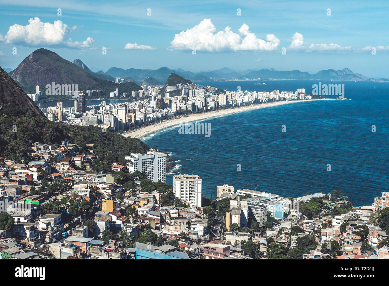 Vue depuis la favela Vidigal, Rio de Janeiro. Banque D'Images