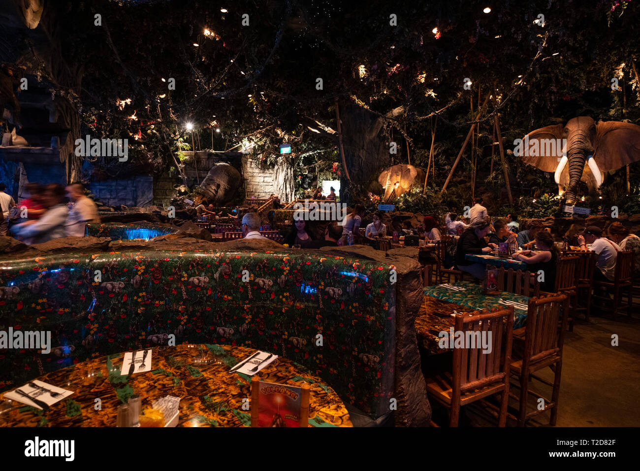 Rainforest Cafe, Centre Commercial de Dubaï, Dubaï, Émirats Arabes Unis Banque D'Images