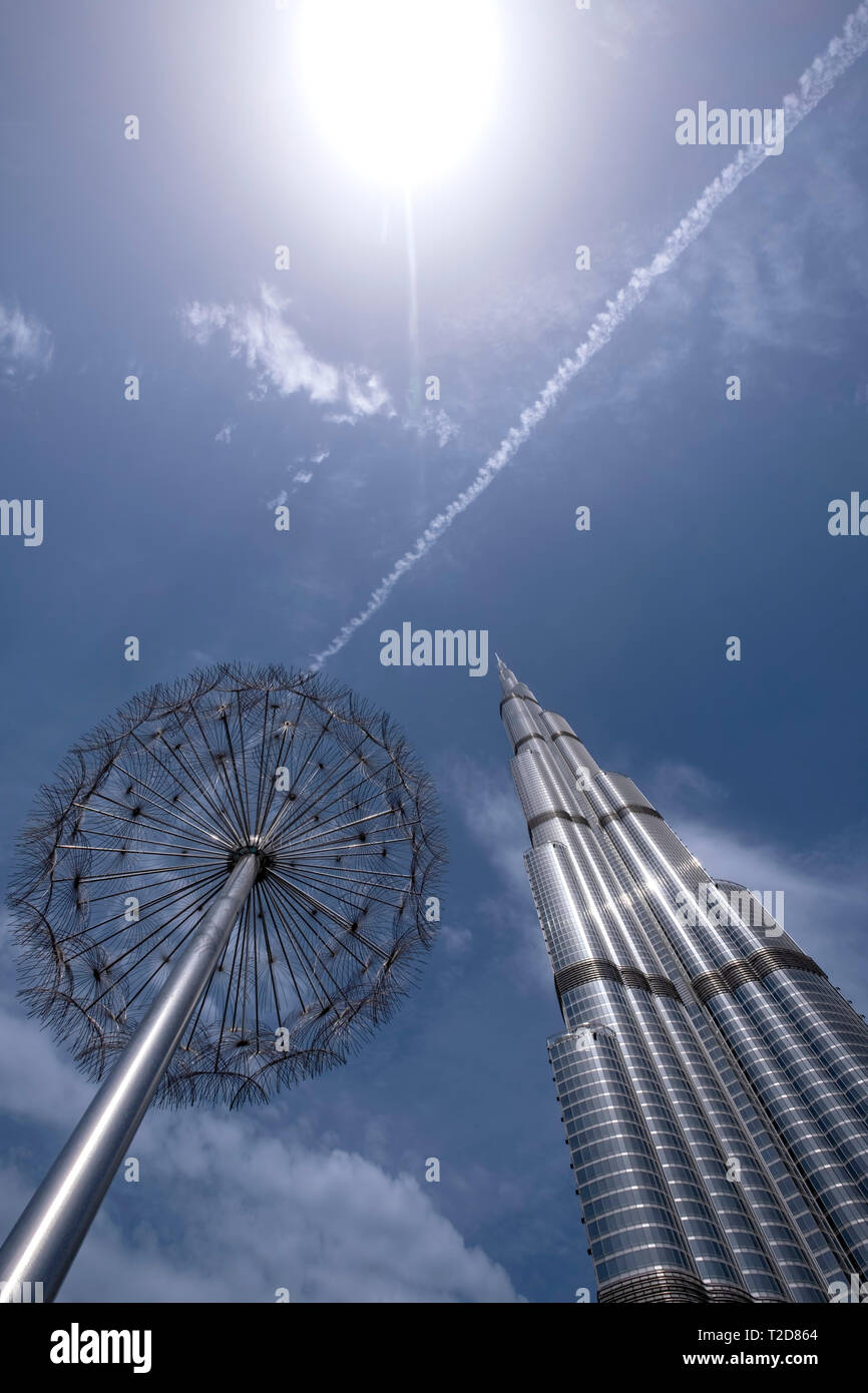 Gratte-ciel Burj Khalifa à Dubaï, Émirats Arabes Unis Banque D'Images