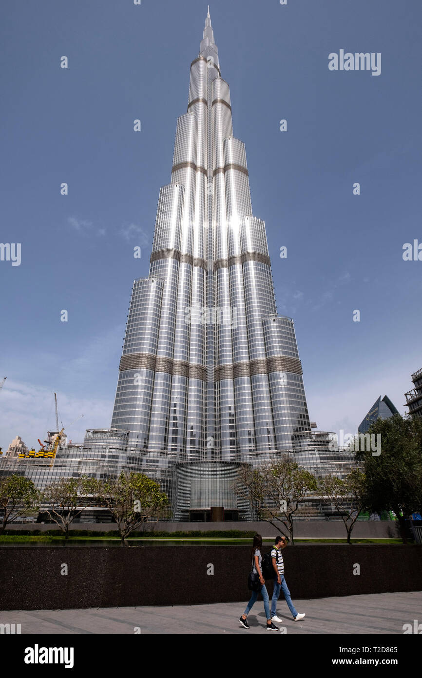 Gratte-ciel Burj Khalifa à Dubaï, Émirats Arabes Unis Banque D'Images
