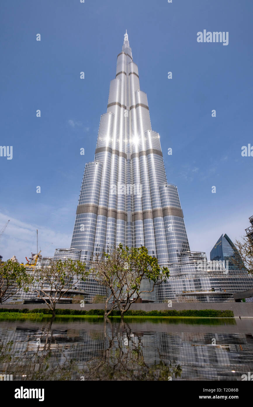 Gratte-ciel Burj Khalifa à Dubaï, Émirats Arabes Unis Banque D'Images